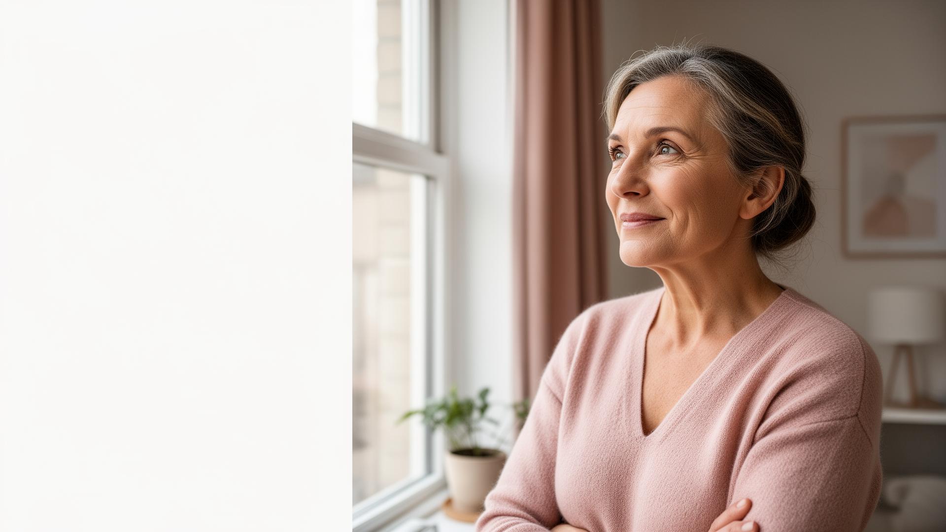 Mid-aged professional at home reflecting on next career move