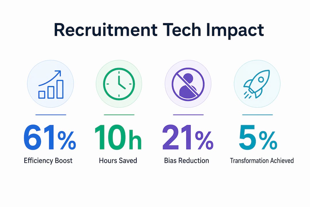 Infographic showing recruitment technology impact statistics