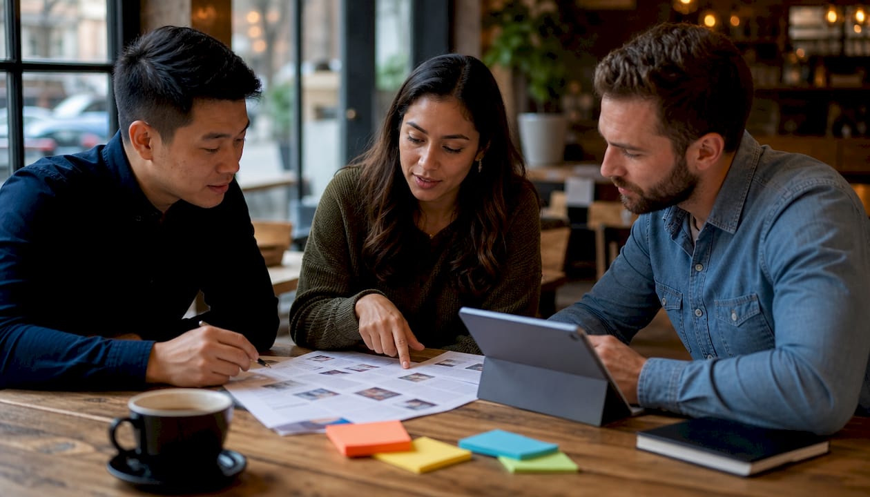 HR team collaborating over candidate profiles